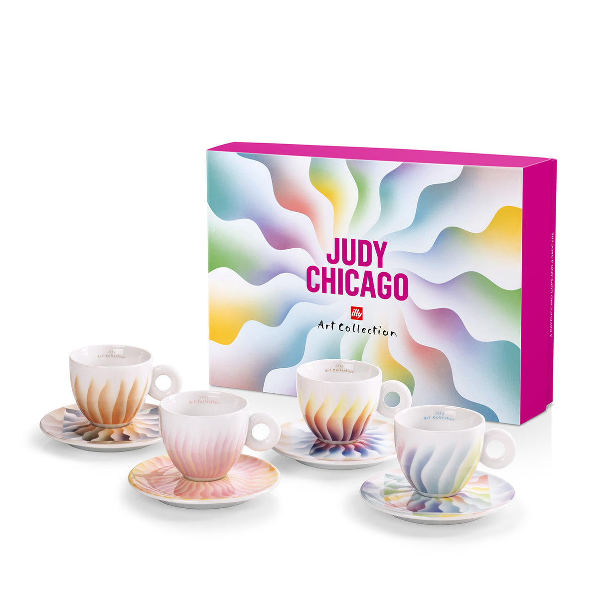カプチーノカップ＆ソーサー 4客セット - イリーアートコレクション Judy Chicago 2023